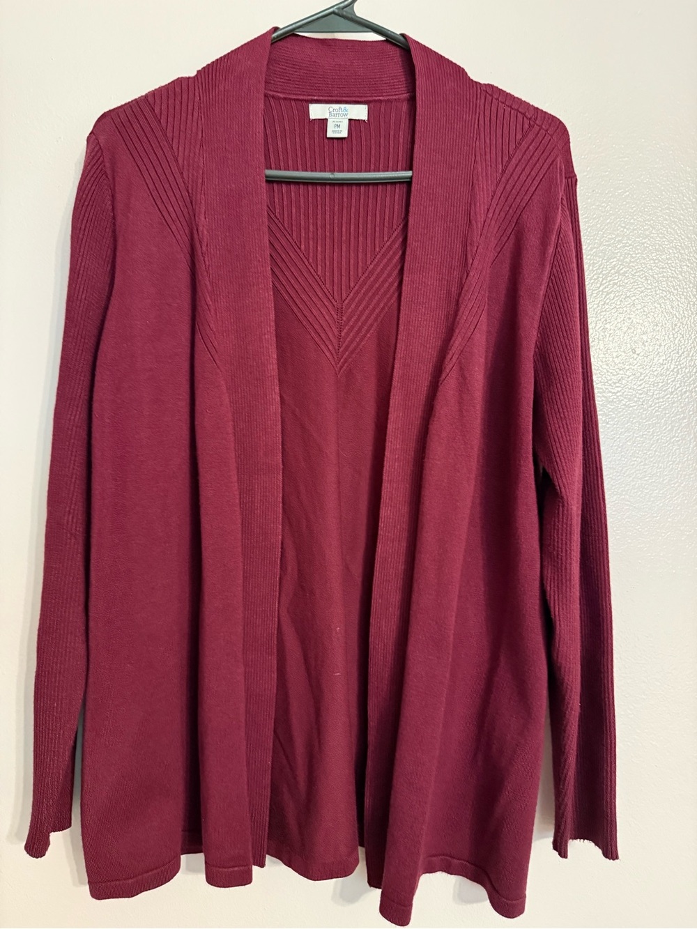 croft & barrow Women's Open-Front Cardigan - Wine